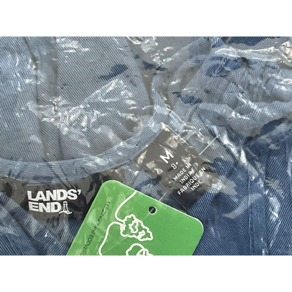 NEW Lands' End Blue Chambray Elastic Waist Romper;‎ Girls Size 8 Plus (M) - Picture 7 of 9